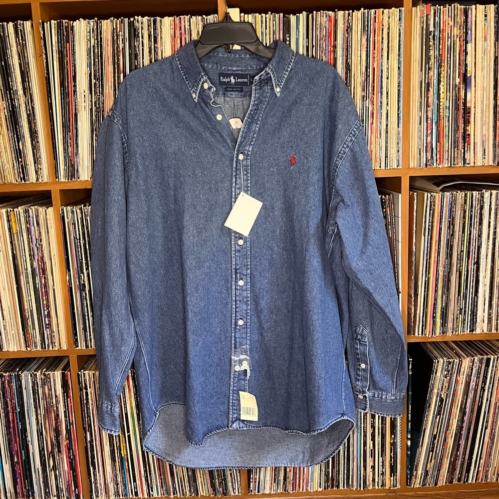 Large denim styles RalphLauren Polo button down.